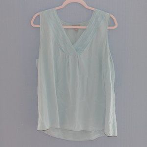 J. Jill 100% silk seafoam green sleeveless blouse